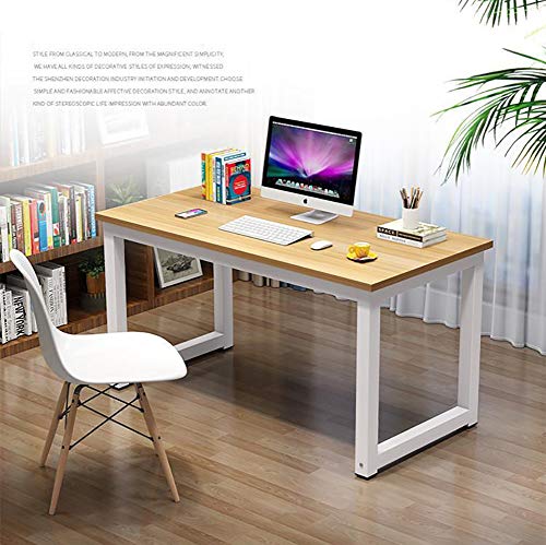 Computer Desk Modern Sturdy Office Desk,Pc Laptop Table Writing Table for Home Office Workstation,Waterpoof Maple & Metal Steel Frame