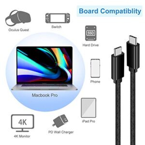 Besgoods USB C to USB C Cable, (1.5Ft) Short 100W USBC 3.1 Gen2 Power Delivery Compatible with SSD Hard Drive,MacBook,iPad Pro,PD Docking Station,4K Monitor,Pixel,Galaxy, Type C Devices,2-Pack(Black)