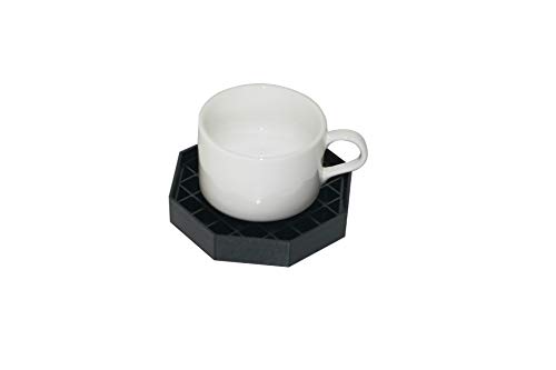 Caspian 4.5" Drip Trays Octagon Coffee/Tea/Wine Plastic Tray with Honeycomb Lattice, 4 Pieces