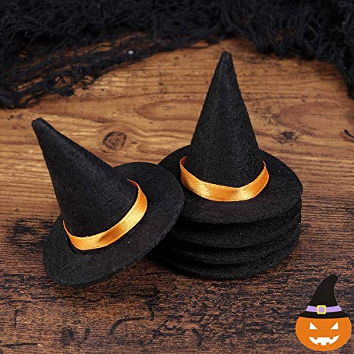 Lizard Clothes for Bearded Dragons, Halloween wizard Hat with Elastic Chin Strap Reptile Apparel Outfit Witch Cap Halloween Costume Party Cosplay Dress up Photo Props for Small Animals (Black)