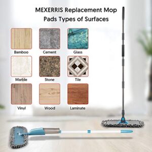 MEXERRIS Microfiber Spray Mop Pads Replacement Head for Wet Dry Dust Mop, Reusable Washable Mop Heads Refills Compatible with Bona Floor Care System for Kitchen Home Commercial Floor Cleaning -5 Pack