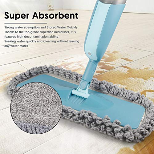 MEXERRIS Microfiber Spray Mop Pads Replacement Head for Wet Dry Dust Mop, Reusable Washable Mop Heads Refills Compatible with Bona Floor Care System for Kitchen Home Commercial Floor Cleaning -5 Pack