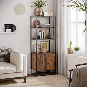 HOMCOM Shelves for Storage, Cabinet Bookcase with 3 Open Shelf, Tall Organizer Multifunctional Rack for Living Room, Brown