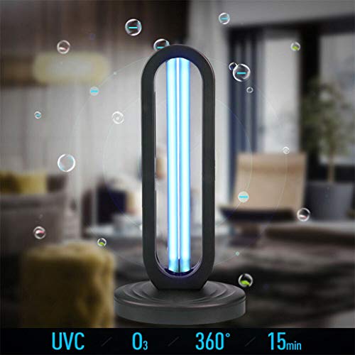 UV Light Sanitizer Deodorizer for Odor Room Air Freshener Disinfection Light Germicidal lamp Ozone Sterilizer Lamp (Remote Control) 99.99% Sterilization Rate 38W 110 V