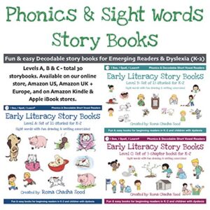 I See, I Spell, I Learn® - Phonics, Sight Words & Short Vowel Storybooks (Decodable Readers for All Children in K-3 and Dyslexia) - Bundle of All Levels A, B & C - 25 storybooks & 5 Chapter Books