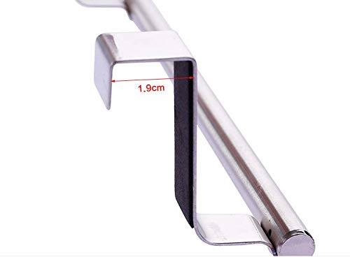 Kitchen Towel Holder Over Cabinet Door Tea Towel Hanger, Door Hook for Universal Fit on Inside or Outside of Cupboard Doors, Stainless Steel -23CM