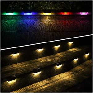 CHINLY Solar Deck Lights 8-Pack Halloween Lights Outdoor Waterproof led, Warm White & Color Changing, Fence Post Solar Lights for Stairs, Fence, Deck, Garden, Patio Yard, Porch and Step