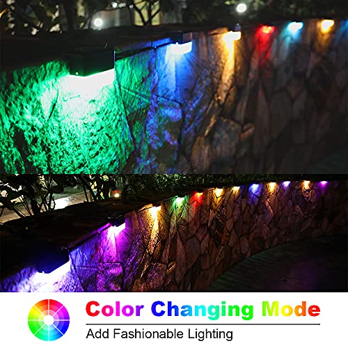 CHINLY Solar Deck Lights 8-Pack Halloween Lights Outdoor Waterproof led, Warm White & Color Changing, Fence Post Solar Lights for Stairs, Fence, Deck, Garden, Patio Yard, Porch and Step