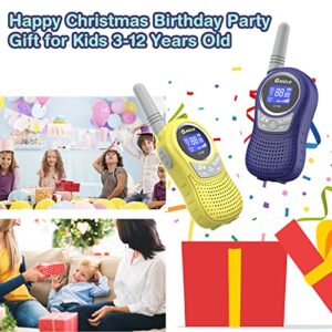 Walkie Talkies for Kids, QNIGLO 2KM Rechargeable Walkie Talkies for Kids 3-12 Years Old, Perfect Christmas Birthday Gifts Toys Kids Walkie Talkies 2 Pack for Outdoor Camping, Walking, Hiking