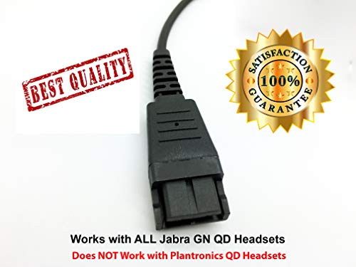 Call Center Headset 3.5mm Plug Adapter Cable for All Jabra GN Quick Disconnect Headsets - Connects with Cell Phones Smartphones & PC/Laptops with a Single 3.5mm Jack Port