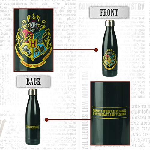 Paladone AMZ7490HP Hogwarts Metal Water Bottle-Officially Licensed Harry Potter Merchandise, Aluminium