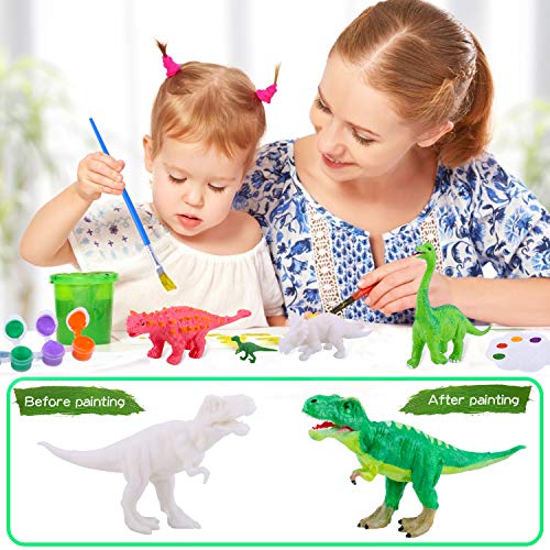 ANCHWN Dinosaur World Painting Kit - 35 Pcs Dinosaur Arts and Crafts Set for Boys Girls Age 4 5 6 7 8Years Old Kid Creativity DIY Gift Easter Paint Your Own Dinosaur Animal Set