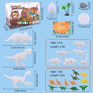 ANCHWN Dinosaur World Painting Kit - 35 Pcs Dinosaur Arts and Crafts Set for Boys Girls Age 4 5 6 7 8Years Old Kid Creativity DIY Gift Easter Paint Your Own Dinosaur Animal Set