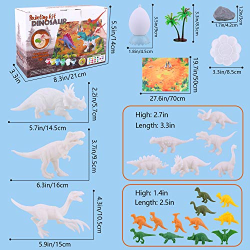 ANCHWN Dinosaur World Painting Kit - 35 Pcs Dinosaur Arts and Crafts Set for Boys Girls Age 4 5 6 7 8Years Old Kid Creativity DIY Gift Easter Paint Your Own Dinosaur Animal Set