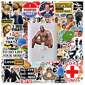 105pcs funny stickers ,adult meme stickers, barry wood prank decals for hard hat, laptop, bumper,unique durable perfect for waterbottle ,laptop,computer