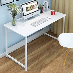 TOPYL Computer Desk with Bookshelf,47" Modern Simple Style Desk for Home Office,Sturdy Writing Desk - Family Workstation with 2 Tier Shelves