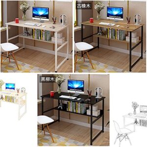 TOPYL Computer Desk with Bookshelf,47" Modern Simple Style Desk for Home Office,Sturdy Writing Desk - Family Workstation with 2 Tier Shelves