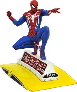 marvel gallery: spider-man on taxi (playstation 4 version) pvc figure, multicolor, 9 inches