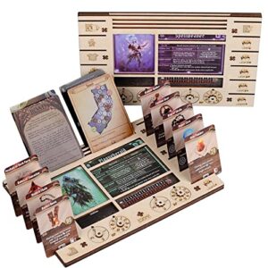 gloomhaven/frosthaven player character dashboard with hp & xp dial trackers set of 2 birch plywood hero organizer for saving your table space