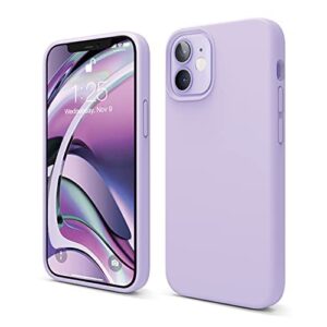 elago compatible with iphone 12 mini case, liquid silicone case, full body protection (screen & camera protection) for iphone 12 5.4 inch (purple)