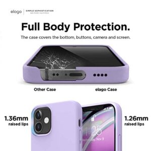 elago Compatible with iPhone 12 Mini Case, Liquid Silicone Case, Full Body Protection (Screen & Camera Protection) for iPhone 12 5.4 Inch (Purple)
