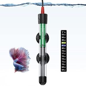 uniclife 100 watt aquarium heater with thermometer, fish tanks heater for 10-25 gallon
