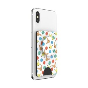 PopSockets Phone Wallet with Expanding Grip, Phone Card Holder, Wireless Charging Compatible - Pokemon Faces