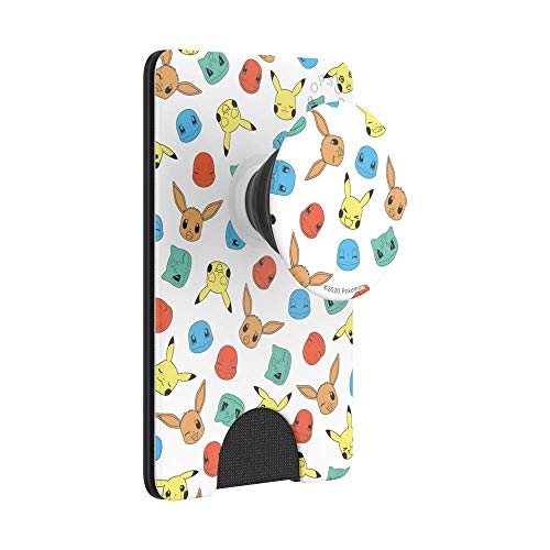 PopSockets Phone Wallet with Expanding Grip, Phone Card Holder, Wireless Charging Compatible - Pokemon Faces