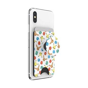 PopSockets Phone Wallet with Expanding Grip, Phone Card Holder, Wireless Charging Compatible - Pokemon Faces