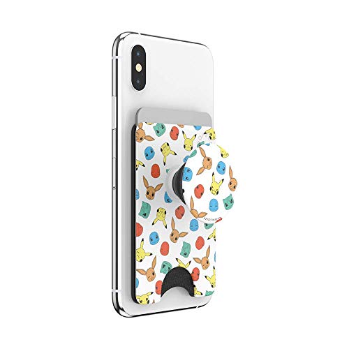 PopSockets Phone Wallet with Expanding Grip, Phone Card Holder, Wireless Charging Compatible - Pokemon Faces