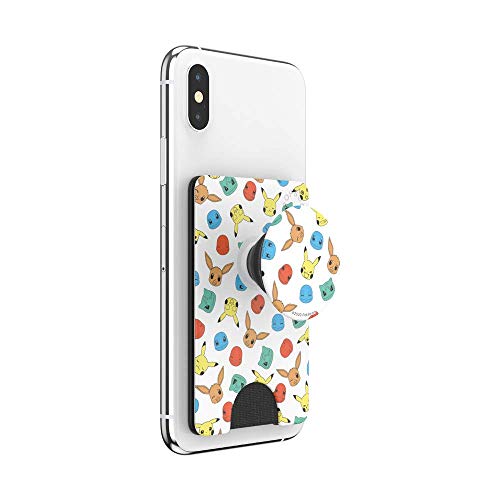 PopSockets Phone Wallet with Expanding Grip, Phone Card Holder, Wireless Charging Compatible - Pokemon Faces