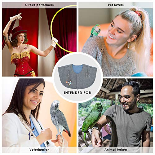 Parrot Training Shoulder Protector Stand Hang Anklet Bell Multi-Functional Anti-Scratch Pet Shoulder Diaper Shawl (Random Color Bell Pendant)