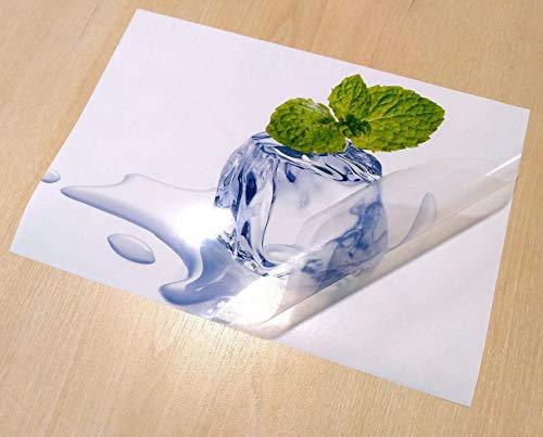 Printable Vinyl Sticker Paper Translucent Waterproof 8.5 x 11 Standard Letter Size Quickly and Holds Ink Beautifully（16 pcs）