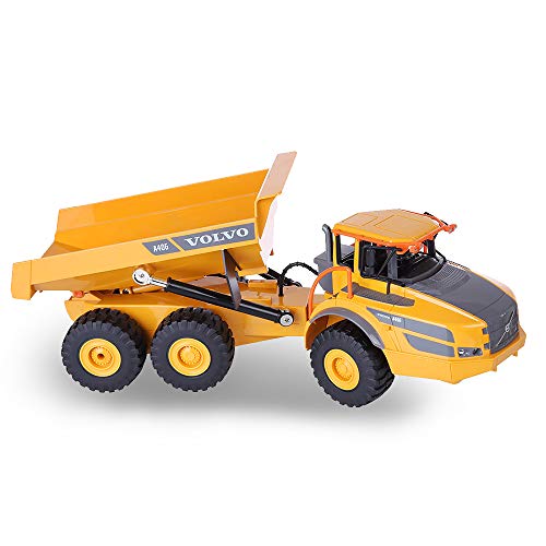 Fistone RC Dump Truck 1/26 Scale 2.4G Remote Control Articulated Truck Construction Car Electronic Simulation Engineering Vehicle Toys for Kids Boys