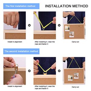 Cork Bulletin Board,7.9x11.8 Inch Hanging Pin Cork Boards for Office Home School Picture Display (S)