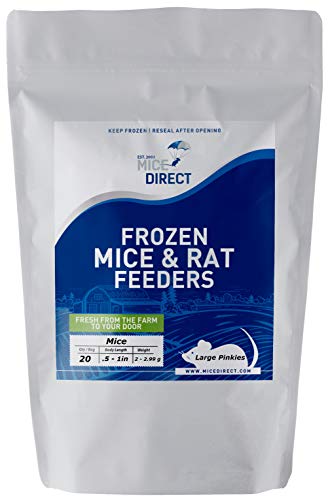 MiceDirect Frozen Pinkie Feeder Mice Food for Corn Snakes Ball Pythons Lizards (20 Count)