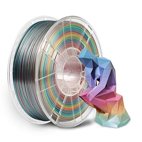 Silk Rainbow PLA 3D Printer Filament 1.75mm，NovaMaker Shiny Multicolor PLA Filament, 1kg Spool(2.2lbs), Dimensional Accuracy +/- 0.02 mm, Fit Most FDM Printer