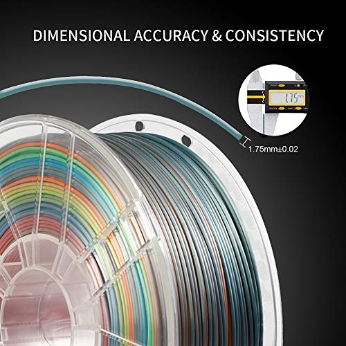 Silk Rainbow PLA 3D Printer Filament 1.75mm，NovaMaker Shiny Multicolor PLA Filament, 1kg Spool(2.2lbs), Dimensional Accuracy +/- 0.02 mm, Fit Most FDM Printer