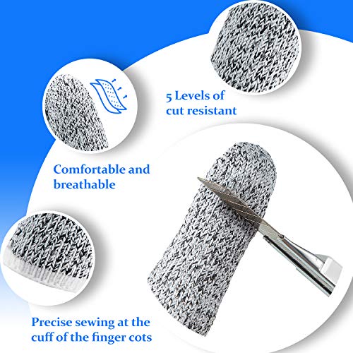 40 Pieces Cut Resistant Finger Cots Finger Sleeves Cut Protection Sleeves Thumb Finger Protectors Guards Reusable for Kitchen Work Sculpture