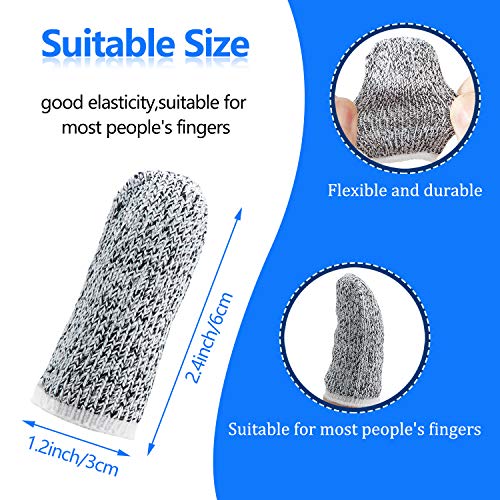 40 Pieces Cut Resistant Finger Cots Finger Sleeves Cut Protection Sleeves Thumb Finger Protectors Guards Reusable for Kitchen Work Sculpture