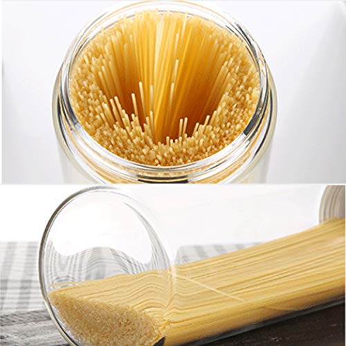 3Pcs Clear Plastic Food Storage Jar with Lid, Round Transparent Storage Container for Spaghetti,Pasta and Dry goods (2.1"Diameter x 11.8"Height) (Round)