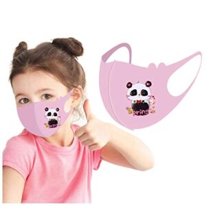 Mallocat 5PC Washable Kids Face Bandanas Reusable with Cartoon Pattern Breathable Cotton Ice Silk Face_Masks for Children, Boys and Girls