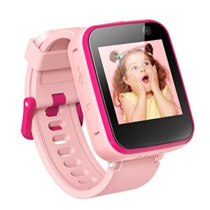 agptek kids smart watch for 3-12 years old, kid smartwatches with hd dual camera, touchscreen, educational games, music player, toddler watch learning toys birthday for girls
