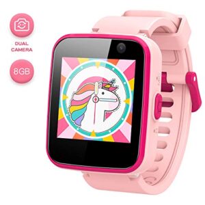 AGPTEK Kids Smart Watch for 3-12 Years Old, Kid Smartwatches with HD Dual Camera, Touchscreen, Educational Games, Music Player, Toddler Watch Learning Toys Birthday for Girls