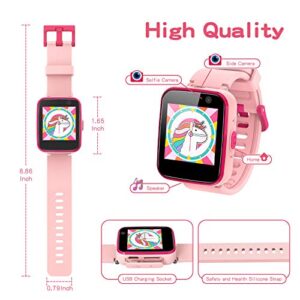 AGPTEK Kids Smart Watch for 3-12 Years Old, Kid Smartwatches with HD Dual Camera, Touchscreen, Educational Games, Music Player, Toddler Watch Learning Toys Birthday for Girls