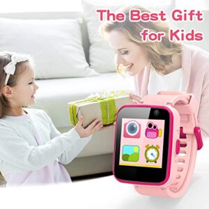 AGPTEK Kids Smart Watch for 3-12 Years Old, Kid Smartwatches with HD Dual Camera, Touchscreen, Educational Games, Music Player, Toddler Watch Learning Toys Birthday for Girls