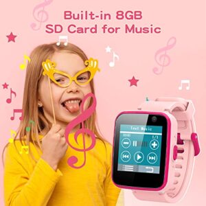 AGPTEK Kids Smart Watch for 3-12 Years Old, Kid Smartwatches with HD Dual Camera, Touchscreen, Educational Games, Music Player, Toddler Watch Learning Toys Birthday for Girls