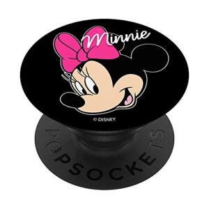 disney mickey and friends minnie big face popsockets popgrip: swappable grip for phones & tablets