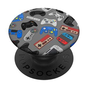 gaming controller pattern for game gamer lover gift popsockets popgrip: swappable grip for phones & tablets