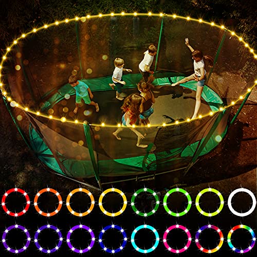 LED Trampoline Lights，Remote Control Trampoline Rim LED Light for 12Ft Trampoline, 16 Color Change by Yourself, Waterproof，Super Bright to Play at Night Outdoors, Good Gift for Kids